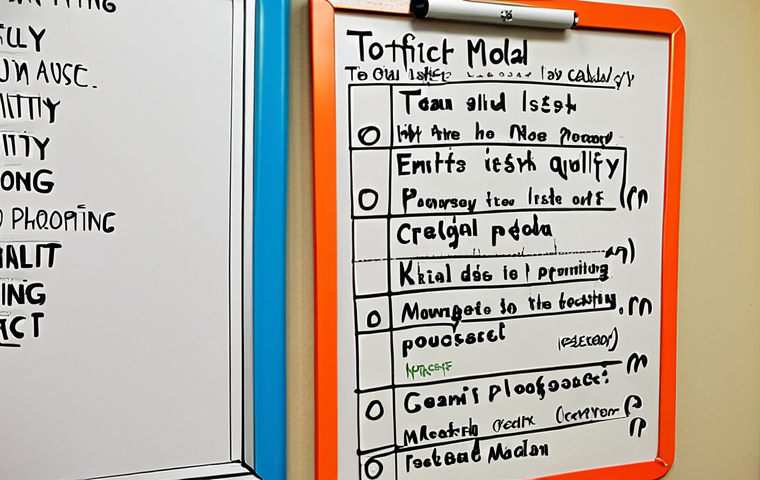 **
A well-organized "to-do list" displayed on a whiteboard in a vibrant, modern office. Bengali script should be visible on the list, along with recognizable tasks like "Event Planning," "Team Meeting," and "Social Media Marketing." The atmosphere should be productive and efficient.
**