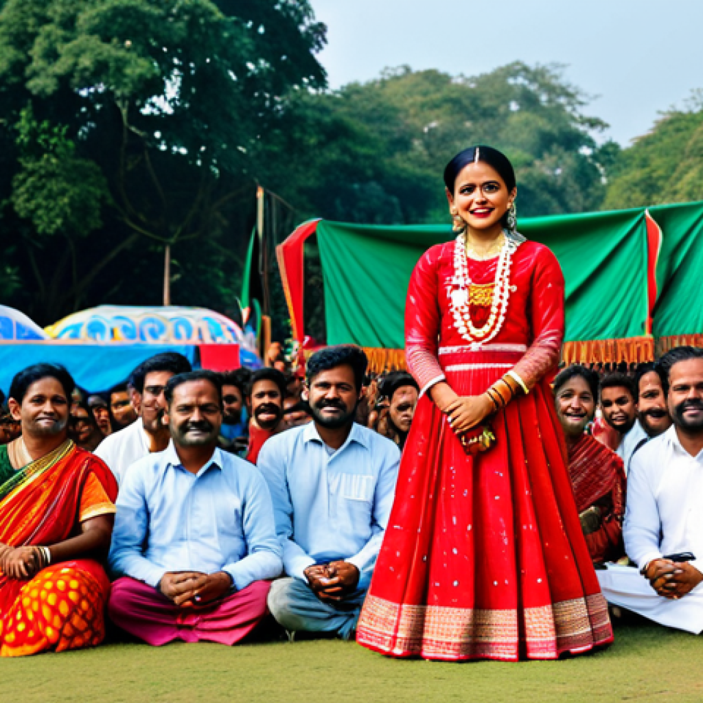 레크리에이션 지도자와 지역 축제 참여 - **Image Prompt:** A vibrant recreation leader, fully clothed in professional attire, orchestrating a...