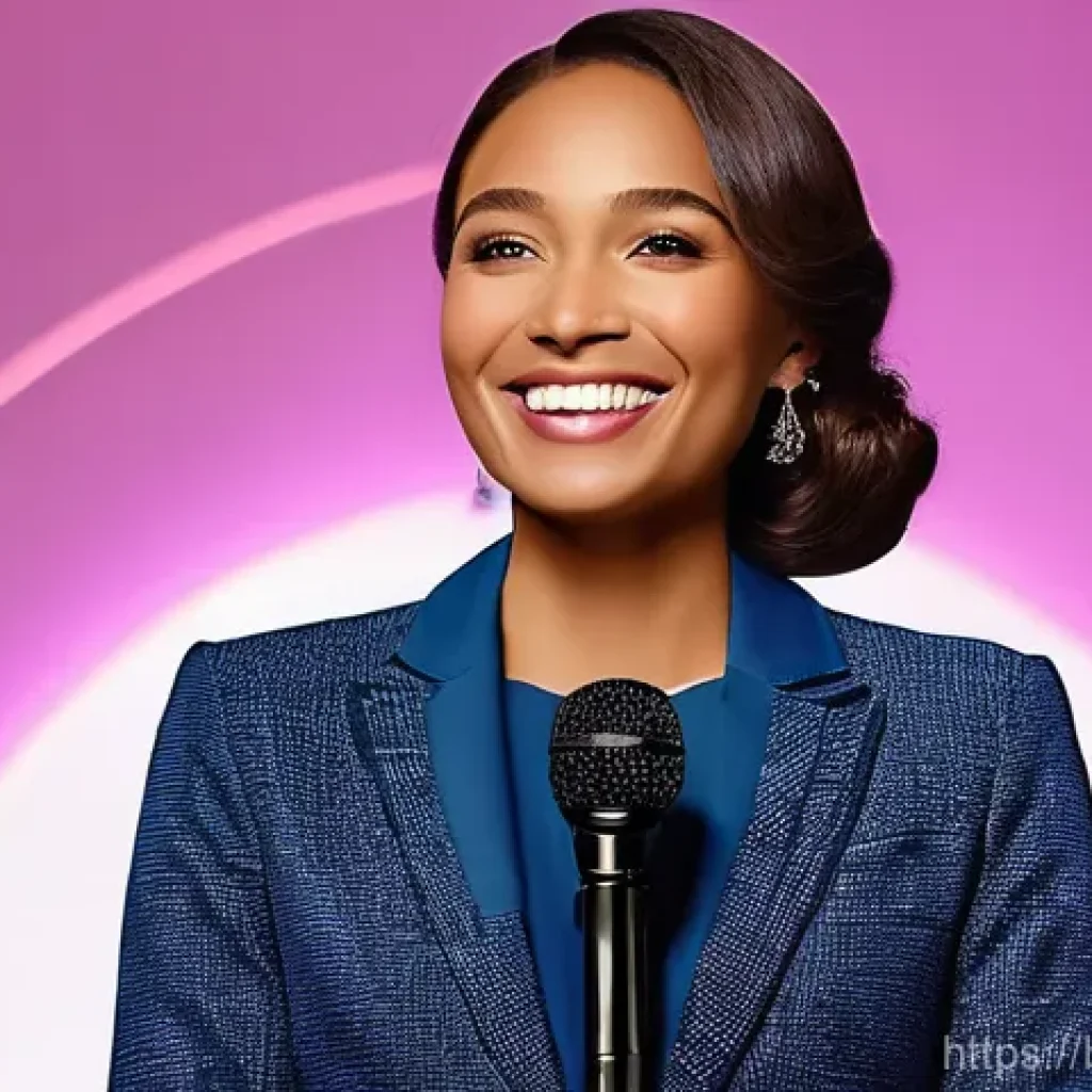 레크리에이션 이벤트 진행 스킬 - **Prompt 1: Engaging Host and Captivated Audience**
    "A vibrant and confident young female host, ...