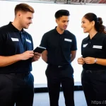 Home 12 레크리에이션 지도자와 직무 스트레스 - **Prompt:** A dynamic scene depicting the unseen efforts of entertainment workers backstage at a lar...