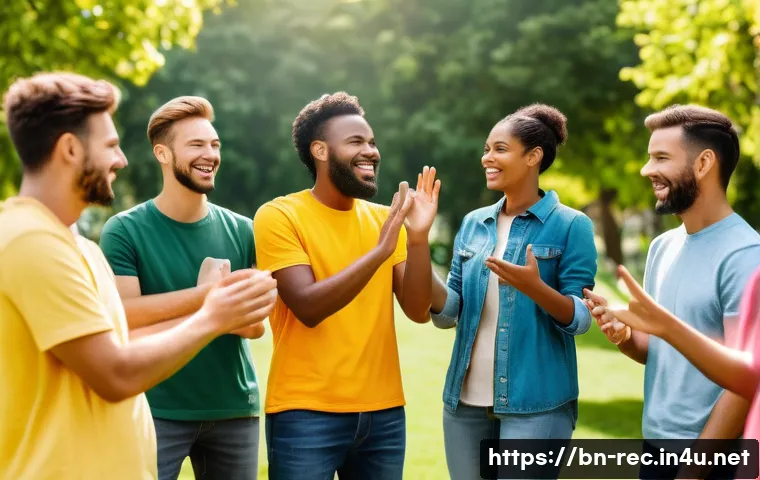 레크리에이션 지도자 필수 체크리스트 - A professional recreation leader organizing a team-building event outdoors in a lush green park, sur...
